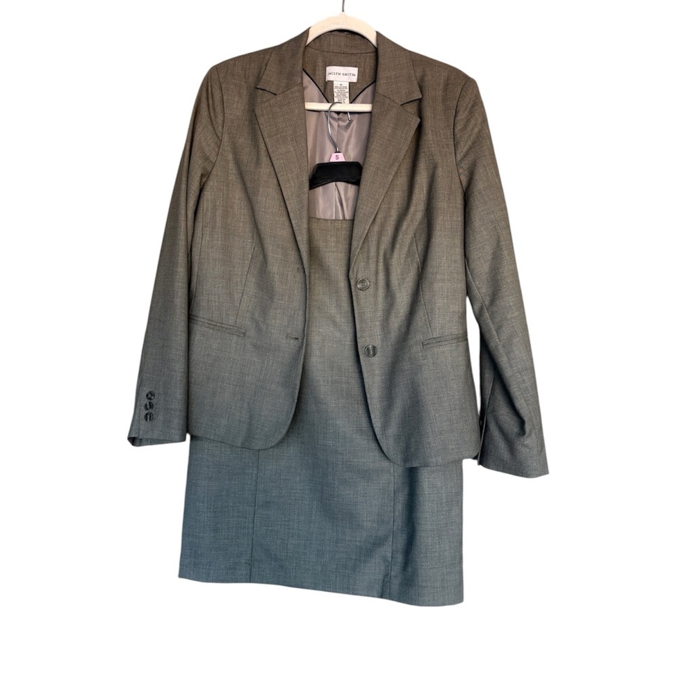 Jaclyn Smith Charcoal Blazer and Skirt Set